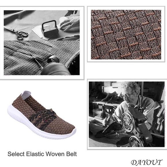 Woven Comfort Lightweight  Elasticized Shoe-Brown - Picture 4 of 8